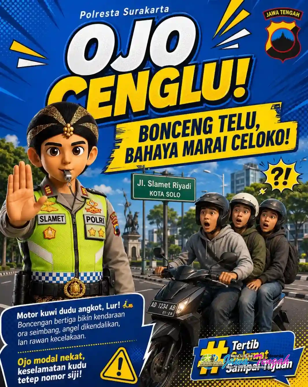 Polresta Surakarta Ingatkan Bahaya Bonceng Tiga, Keselamatan Berkendara Jadi Prioritas Polresta Surakarta Ingatkan Bahaya Bonceng Tiga, Keselamatan Berkendara Jadi Prioritas