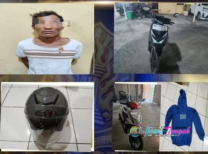 Polres Sragen Tangkap Pencuri Motor Kurang dari 24 Jam dan Amankan Barang Bukti