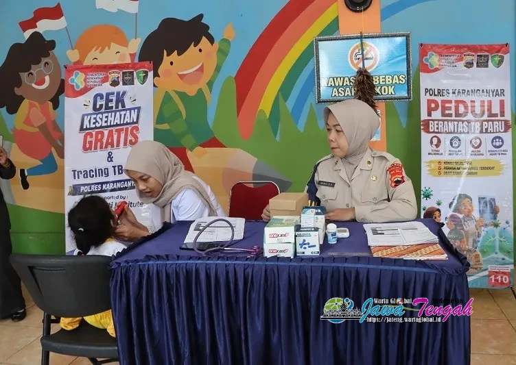 Polres Karanganyar Gelar Cek Kesehatan dan Skrining TB Paru Gratis bagi Siswa Baru TK Kemala Bhayangkari