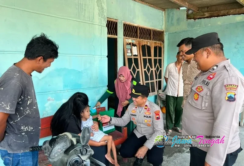 Bersinergi dengan SPS, Polsek Kebakkramat Salurkan Bantuan untuk Dua Anak Disabilitas Lewat Program Si AMAT